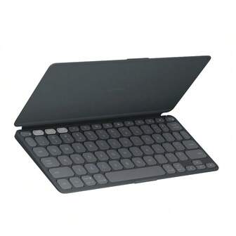 Logitech Keys-To-Go 2 ワイヤレス Bluetooth キーボード、スリムでポータブル、内蔵保護カバー、長持ちするバッテリー寿命、ショートカット キーのフル列、マルチデバイス切り替え、複数のシステムと互換性あり、ブラック