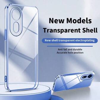 Electroplating Transparent Simple Mobile Phone Case Compatible With IPhone 16 Galaxy A04E A05S A12 A13 A14 A15 A21S A22 A23 A24 A32 A33 A34 A35 A53 A54 A73 S10 S20 S21 S22 S23 S24 S25 Ultra Note 20 Redmi Note 7/8/9/10/11/12/13 ,Redmi 9/10/12/13C,OPPO,MOTO,Honor,HW,Realme,Reno 7