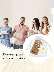 12pcs/3pcs Bee And Sunflower Keychain Gift Set - Cute Party Gift Return Sets Include, Stainless Steel Keychain, Organza Bag , Thank You Tags ,Suitable For Wedding, Bridal, Bachelorette Celebrations,Mother's Day Gifts,