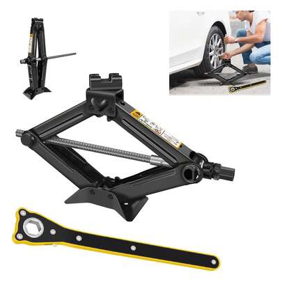 Vandise Scissor Jack For Car, 2Ton Car Lifting Scissor Jack With Ratchet, Heavy Duty Steel Scissor Jack 11-39cm Lifting Jack Lift Wind Up Tools For Car Van Emergency Car Jack Kit,Car Tyre Repair Changing Tool