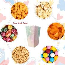 6pcs/12pcs Deep Sea Themed Purple Series Fish Tail Disposable Popcorn Boxes, Pastel Purple Mermaid Tail Pattern Disposable Party Supplies Table Decoration Popcorn Boxes, Suitable For Fries, Popcorn, Snacks, Parties, Birthdays, Picnics, Holiday Celebrations
