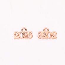 mengjiale 40pcs Retro Alloy Jewelry Accessories, Multicolor 2025 & 2026 Year Charms, Suitable For DIY Jewelry Making