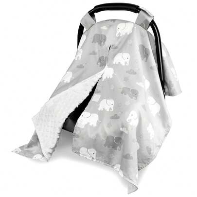 Cubierta para silla de coche para bebés, cubierta de lactancia multiusos, cubierta para silla de coche para recién nacidos, sombra a prueba de viento para silla de coche, forro de felpa suave con lunares, cubierta para dar de mamar, regalo de ducha para recién nacidos, para todas las estaciones
