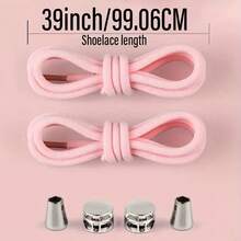 1 对金属圆形免系带鞋带，高弹性，穿脱更方便，适合靴子、男女运动鞋、休闲鞋