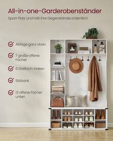 VASAGLE Coat Racks - Blanc - Voir 2