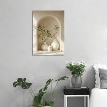 1幅无框现代抽象花瓶花卉印花艺术帆布画，客厅和卧室装饰墙画海报，无框 - 彩色 - 查看 7