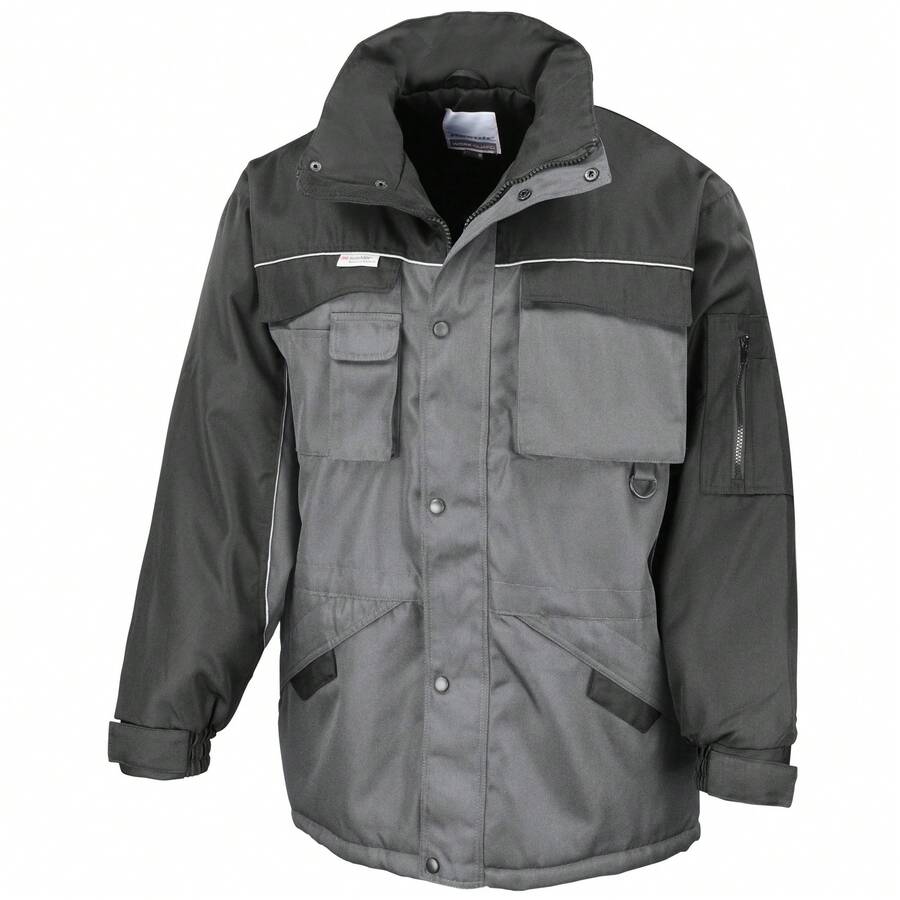Result Mens Heavy Duty Jacket (Grey/Black) - Grey - View 1