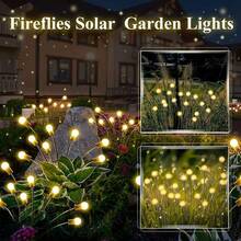 GICOOK 60 LED/100 LED Solar Outdoor Lights, Garden Lights Outdoor Decorative Lights, Solar Swing Lights, Firefly Lights Garden Path Outdoor Decoration, Large Bulbs Solar Swing Lights Christmas Decoration Christmas Decorations For Home Christmas Luces De Navidad Christmas Lights Outdoor Christmas Solar Lights Outdoor