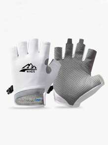 1pair New Fashion Ice Silk Gloves Men's Summer Thin Outdoor Riding Anti Slip Sunscreen Full Finger Fishing Gloves Kayak Rowing Gloves