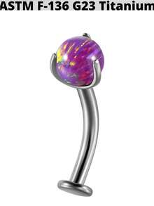 1 chiếc khuyên rốn bằng titan hình tròn đính đá opal, ren trong, kiểu dáng nổi, thời trang, đính đá zirconia, thích hợp cho cả nam và nữ. - Màu titan - Xem 14