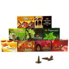 Caja de 20 conos de incienso premium, disfruta de los aromas de la India con 20 conos de incienso - Jazmín, salvia blanca, limón, palo santo, sándalo, lavanda y talla grande - Perfecto para yoga, meditación, aromaterapia y decoración del hogar, accesorios para quemadores de incienso - Múltiples aromas - Ver 3