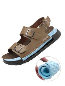 mulinsen Men Athletic Sandals Open Toe Hiking Outdoor Non-Slip Sandals Adjustable Sport Casual Beach Sandals - Khaki - View 5