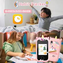 RIVGOT Children's Smart Phone With Dual Camera, Games, MP3, USB Chargeable, Multi-Filters And Stickers, Suitable For 3-12 Years Old Boys And Girls, Kids Camera Toy, Back To School And Birthday Gift
