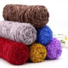 5 Rolls, 100g/Roll, Soft & Comfortable Chenille Velvet Yarn, Multi-Color Options, Suitable For Handmade Knitting - Multicolor - View 4