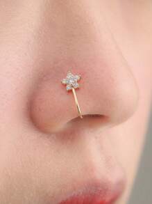 6/8/10pcs Gold-Plated Faux Nose Piercing Clip Set With Micro-Inlaid Cubic Zirconia, U-Shaped Nose Rings In Demon Eye / Lightning Designs, Versatile Nose Accessories For Festivals, Halloween, Parties, Daily Wear, Women's Gift