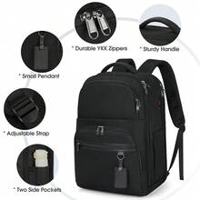 Laptop Backpack 17.3 Inch Large Capacity Travel Backpack For Men Women 17 Inch Water-Resistant Computer Backpack For Business TSA Friendly Carry On Backpack With USB Port - Black - View 8