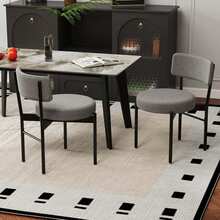 Lifezeal Dining Chair Set Of 2/4 With Curved Backrest Padded Seat & Metal Legs For Dining Room Gray/White - 灰色-4pcs - 查看 4