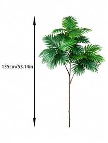 70-135厘米仿真大型棕榈树，逼真热带植物，栩栩如生的棕榈叶，苏铁叶，塑料榕树，绿龟背竹植物，适用于家居、办公室、酒店、阳台装饰，不含花盆，1棵 - 綠色 - 查看 15