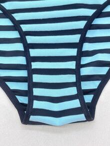 6pcs/Pack Plus Size Women's Underwear, Comfortable & Breathable, Striped Tie-Front Hipster Panties, Snug Fit & Stylish - 彩色 - 查看 9