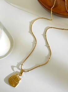 Monlansher Nuevo collar con colgante de acero inoxidable con encanto de elefante y pastel para mujer, diseño de moda y minimalista, apto para uso diario