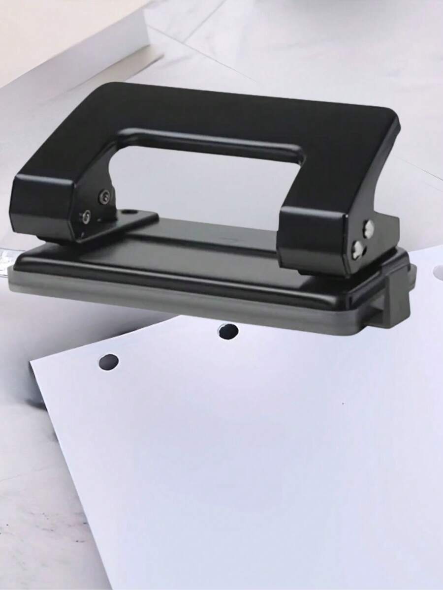 Manual Paper Punch Double Hole Black Up To 10 Sheets Bookbinding Punch - Black - View 1