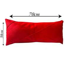 Set Of 2 Large Rectangular Crossed Baguette Cushions, Filled, 70cm X 30cm - Rojo - Ver 3