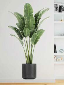 1pc/3pcs/5pcs Tropical Plant Pattern Creative Wall Stickers, Non-Adhesive Wall Decals For Bedroom, Living Room, Entryway, Home Decor, Suitable For Halloween, Christmas, New Year Holiday Decoration