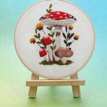 1 PC English Embroidery DIY Kit Bright Mushroom Hand Embroidery Material Package + 20cm Embroidery Bandage - Multicolor - View 15
