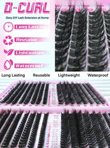 800 piezas/780 piezas/740 piezas/640 piezas/600/60 piezas Extensiones de pestañas individuales con rizo D de 9-18 mm, clusters de pestañas extra gruesas y naturales, volumen dramático, ultra suaves y súper ligeras, reutilizables, kit de extensión de pestañas 30D+40D+50D+60D+80D+100D