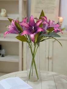 1 Stück Vintage Seiden-Lilie Künstliche Blumen, Schreibtisch Deko-Artikel für Wohnzimmer, Heimdekoration, Hochzeitszubehör