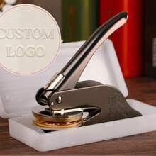 1pc Customized Wedding Embosser, Personalized Letter Combination And Initial Embosser, Can Customize Any Logo, Metal Stamp For Business Office Anniversary Gift, Monogram Seal - Multicolor - View 19