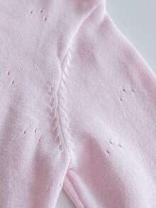 Baby Girls Casual Knit Cardigan, Hollow Out Short Lightweight Jacket - Pink - View 6