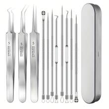 8pcs/11pcs German Super Sharp Pimple Tweezers, Blemish Needle Set For Pimple And Blackhead Removal - Professional Beauty Tool For Facial Care - Multicolor - View 2
