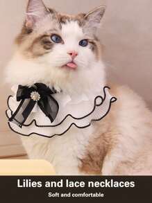 Collari per cani e gatti, bavaglini con fiocchi floreali e merletti, asciugamani rotondi da collo per animali domestici, accessori per vestire gli animali domestici per il compleanno, adatti per cani di piccola e media taglia e vari tipi di gatti