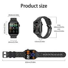 ESFOE LIGE Modische Smartwatch mit quadratischem Zifferblatt, Schrittzähler, Zeitnahme, Training, kabellose Anrufe, Musikwiedergabe, Weckruf-Erinnerung, Multifunktions-Damensmartuhr