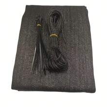 Capac de gard pentru balcon cu protecție UV neagră, cu frânghie reglabilă - țesătură pentru veranda, terasă, curte, garduri pentru exterior