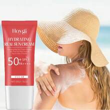 防晒霜SPF50+户外四季防护，减少皮肤伤害，天然防晒美白不假白保湿滋润清爽不粘腻护肤霜，保湿真正的防晒霜在日常活动中保护皮肤免受太阳光线和紫外线的伤害。 - 紅色 - 查看 5