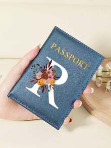 1pc A-Z 26 Letters Fashionable Letter Print Stylish Burgundy Passport Cover, Premium PU Leather Passport Wallet With Multi-Card Pockets For Credit Cards, Boarding Passes, And IDs Graduation - Burgundy - View 42