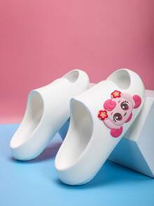 Kids Foam Slippers, Lightweight Non-Slip Soft Bottom Cute Cartoon Middle/Big Children Home Casual Quick-Drying Slide Sandals, Minimalist Design For Boys & Girls Beach