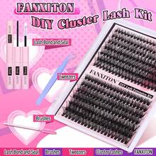 FANXITON Lash Extension Kit Volume Lash Clusters 40D+50D D Curvature Individual Lashes Lash Clusters Kit Thick Eyelash Extension Kit 280 Pcs Band Cluster Lashes Lash And Seal Tweezers - Lash Clusters Kit-d (80D+100D+120D) - View 8