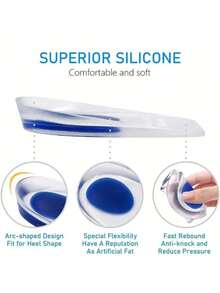 2 件/4 件/6 件男女通用凝胶硅胶鞋垫 - 带衬垫的鞋垫，适合散步、跑步、徒步旅行、全天站立 - 鞋跟垫 - 适用于运动鞋、靴子等。 - 柔软纹理材质，足部护理