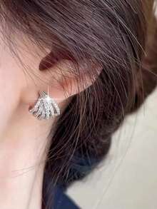 1 par de pendientes de clavos de circonita cúbica bonitos para mujer, para bodas, compromiso, aniversario, joyería, Día de la Madre, regalo - 1# - Ver 4