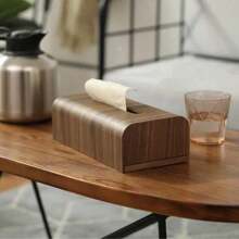 Walnut Wood Tissue Box Simple Wooden Paper Tray Napkin Paper Box Living Room Household Paper Storage Box Back To School