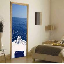 Nature Landscape Door Sticker Forest Beach Castle 3D Vinyl Removable Door Decor Sticker Wallpaper Room Decor Stickers Home Decor Wall Decor Bedroom Decor Bathroom Decor Room Decor Home Decor Living Room Wall Paper Wall Stickers Wall Papers Kitchen Decor