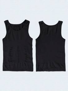 Men's Slimming Compression Shapewear Vest And Tight-Fitting Muscle Tank Top, Tummy Control Undershirt And Body Shaper With Abdomen And Belly Compression, Breathable Athletic Base Layer Shirt For Gym, Workout, Fitness, Sports, Training, And Gynecomastia - Slimming Belly Shaper Undershirts And Underwear Top For Boobs Support