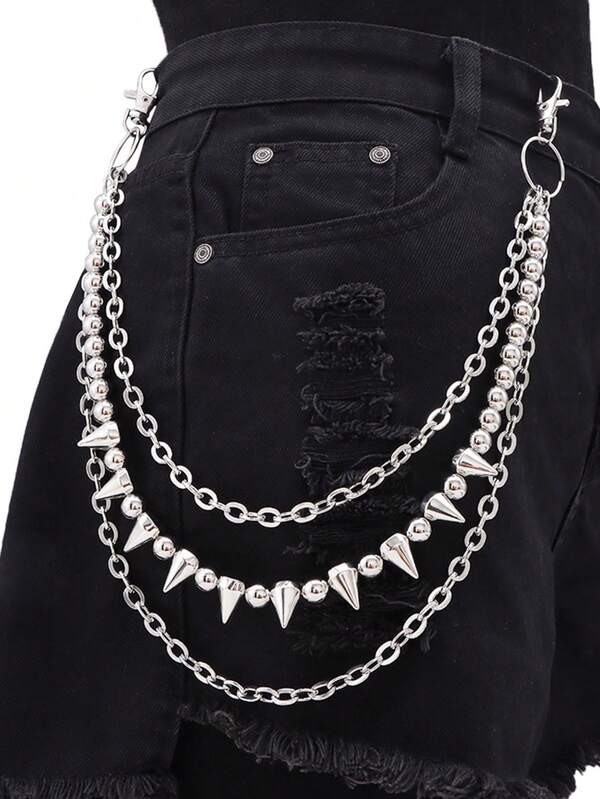 سلسلة قابلة للتمديد متعددة الطبقات بحلي، سلسلة أنيقة مخصصة للبناطيل، مناسبة للمهرجانات والحفلات والارتداء اليومي وهدايا الحفلات