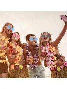 3 Pcs/Set Fashionable And Personalized Five-Pointed Star Glasses,Blue Unisex Star-Shaped Rimless , Rimless , Transparent Candy Color Eyewear For Party Favor, Perfect For Pool And Beach Parties Summer Parties, Birthday Parties,Carnival, Fun Events Or Party Favors - Multicolor - View 4