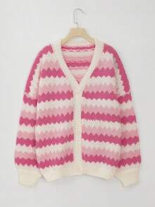 1 Áo len cardigan sọc kiểu Pháp cho nữ, Áo thu đông mới về thời trang, Áo dài tay kiểu Mỹ cài cúc họa tiết chắp vá màu sắc phổ biến, Trang phục công sở tối giản cổ điển thập niên 70 dành cho giáo viên, Áo len dệt kim màu trơn đơn giản cổ điển dáng rộng ấm áp, vai trễ, dài tay, thích hợp làm áo khoác ngoài - Nhiều màu - Xem 3