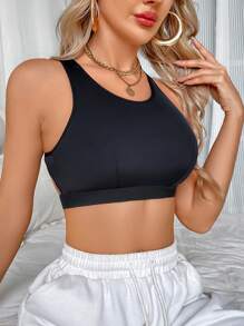1pc Women's Solid Color Comfortable Sports Bra