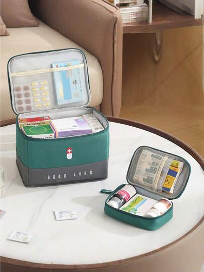 聚酯纤维急救包 - 空医疗用品收纳包，适用于家庭、办公室、旅行、徒步、露营、背包旅行、骑行 - 便携式创伤急救包